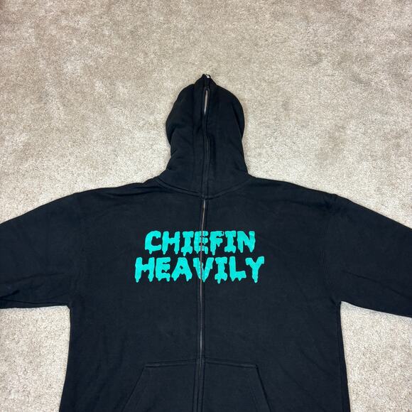 Chiefin Heavily Sippin Heavily Full Zip Hoodie Men's Large - Picture 3 of 8